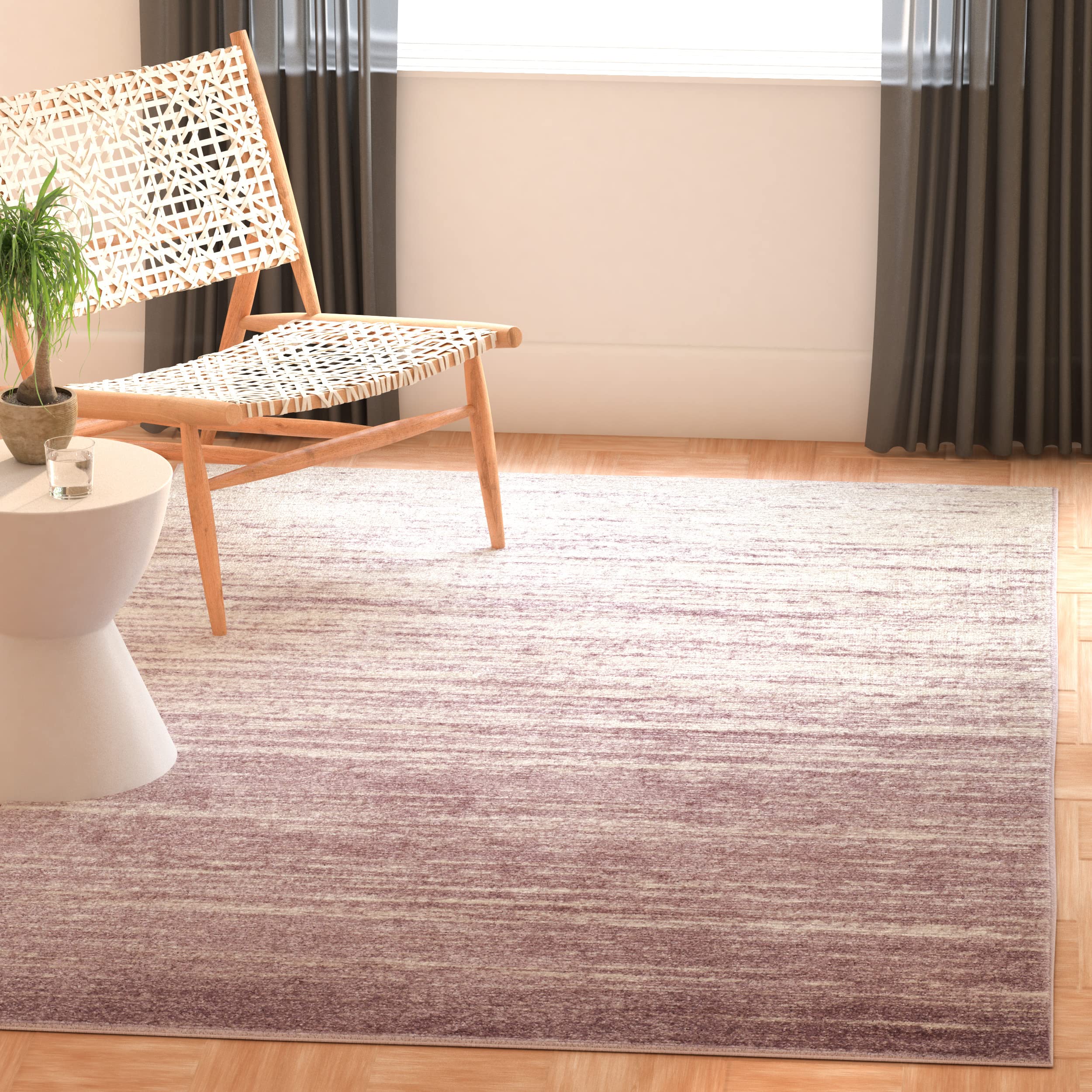 Safavieh Modern Ombre Indoor Woven Rectangle Area Rug, Adirondack Collection, ADR113, in Cream / Purple, 91 X 152 cm for Living Room, Bedroom or Any Indoor Space