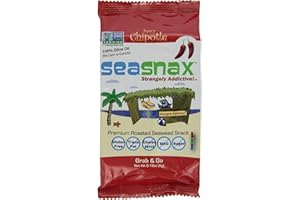 Seasnax Grab and Go Seaweed, Spicy Chipotle, 0.18 Ounce (Pack of 24)