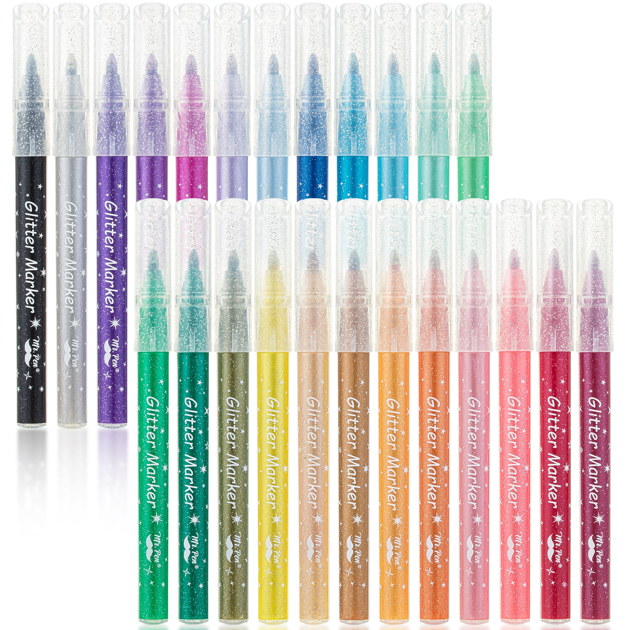 Photo 1 of Mr. Pen- Glitter Markers, 24 pcs, Assorted Color, Fine Tip Glitter Markers for Kids and Adults