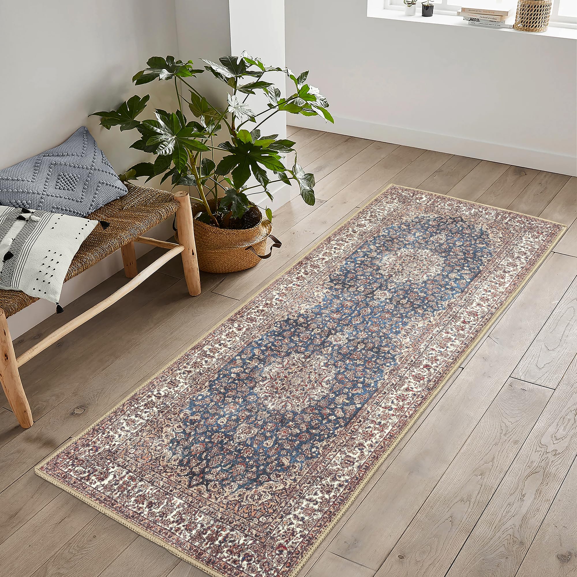 artyrugs Machine Washable Rug, 80x150cm, 75% Recycled Cotton, Short Pile, Non-Slip Backing, Non-Shedding, Suitable for Living Room, Bedroom, Kitchen, Hallway, Office, Vintage Desert