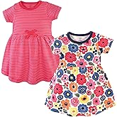 Touched by Nature Baby-Girls Organic Cotton Short-Sleeve and Long-Sleeve Dresses