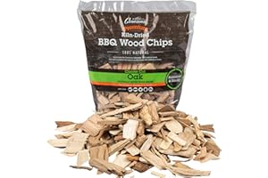 Camerons All Natural Oak Wood Chips for Smoker - 260 Cu. in. Bag, Approx 2 Pounds - Kiln Dried Coarse Cut BBQ Grill Wood Chips for Smoking Meats - Barbecue Smoker Accessories - Grilling Gifts for Men