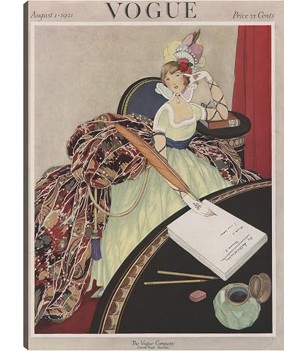 Amazon.com: Fine Art Canvas Vintage Vogue Magazine Cover 1921 New