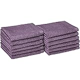 Amazon Basics Quick-Dry Washcloth - 100% Cotton, 12-Pack, Lavender