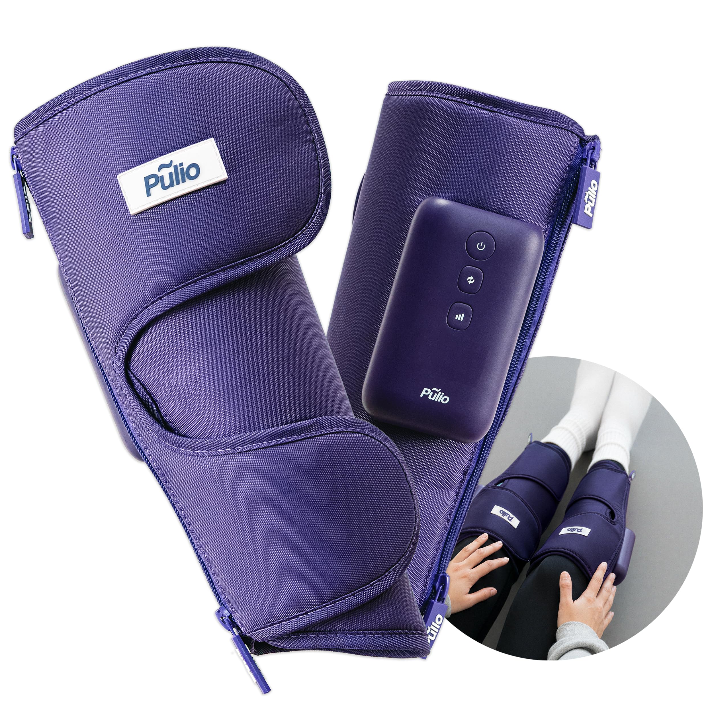 Photo 1 of PULIO Leg Care Device V2 with New Controller Purple - 3 Modes, 3 Intensities - USB-C Rechargeable Cordless