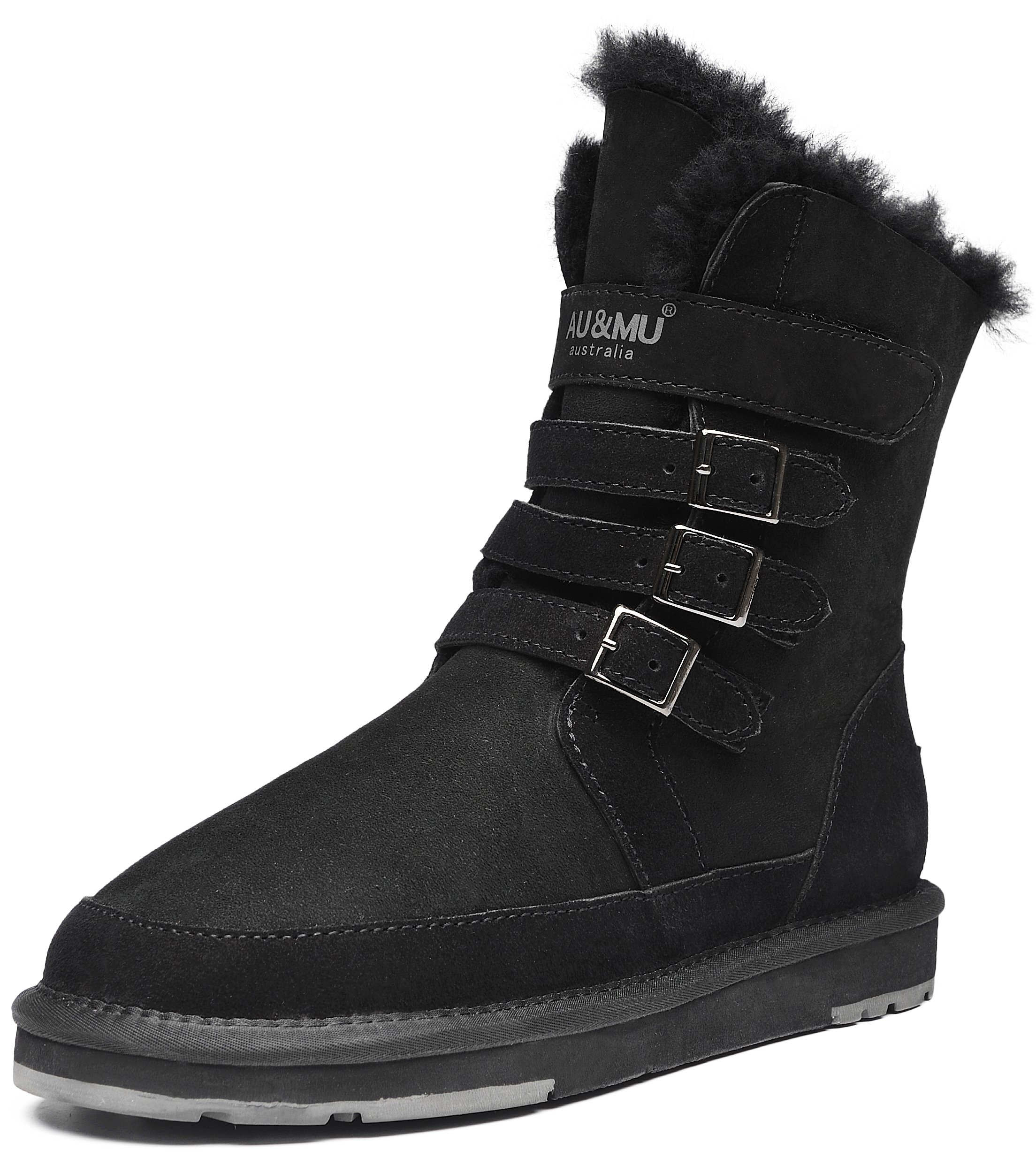 Photo 1 of AU&MU Womens Classic Thermal Mid Calf Short Winter Snow Boots Black Size 9