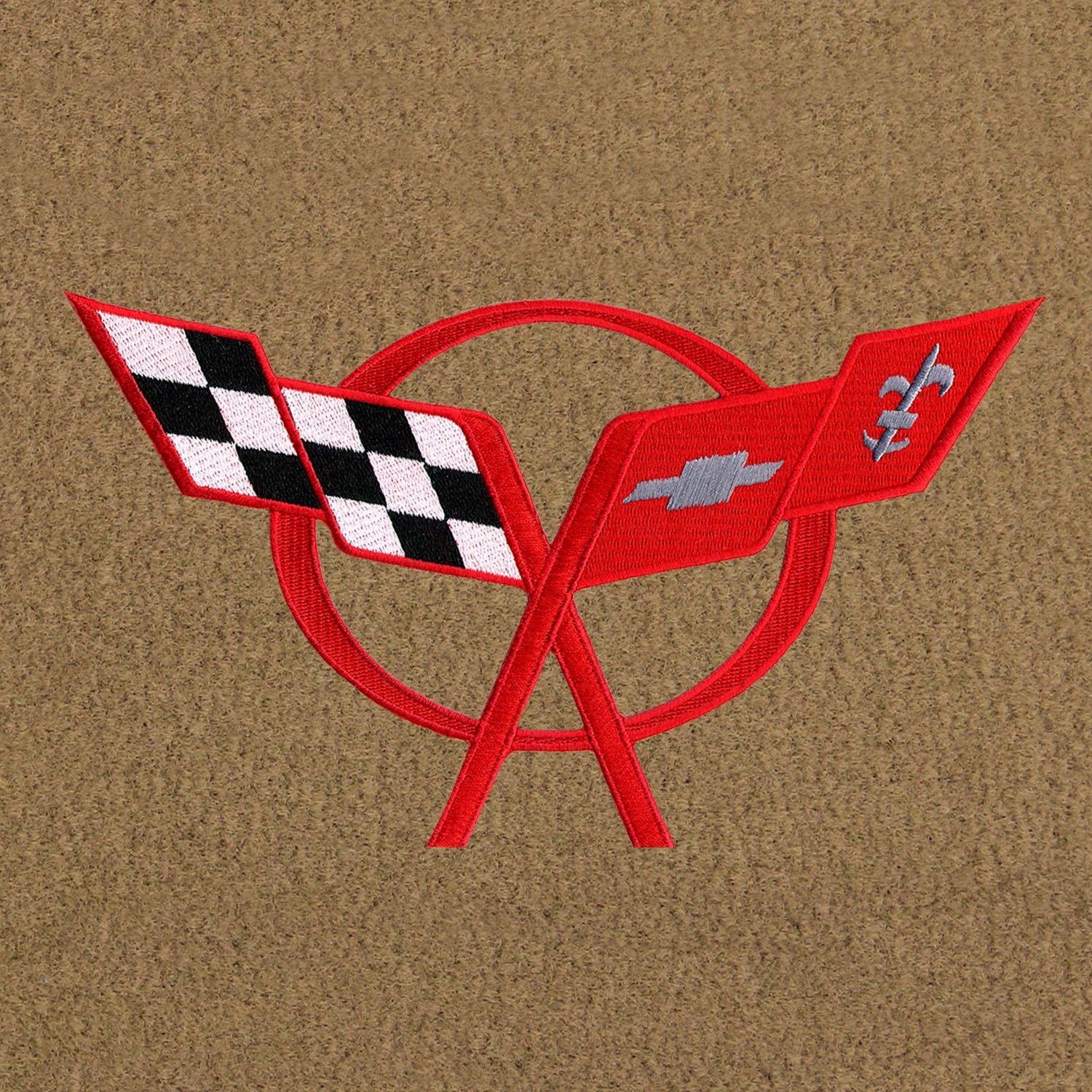 Lloyd Mats Velourtex Light Oak Front Floor Mats For Chevrolet Corvette 1997 04 With Red Color C5 Logo