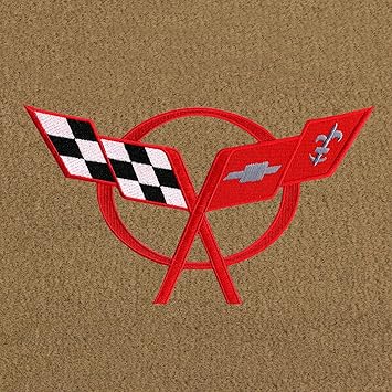 Lloyd Mats Velourtex Light Oak Front Floor Mats For Chevrolet Corvette 1997 04 With Red Color C5 Logo
