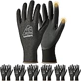 toolant Work Gloves Men MicroFoam Nitrile Coated, Breathable Nylon Safety Gloves with Stretchy Fit, Firm Grip & Touchsreen