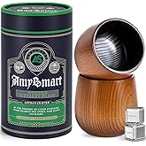 Handcrafted Wooden Whiskey Glass with Gift Tube – Charred Old Fashioned Glass,Charred Bourbon Drinking Cup | Unique Whiskey Gift for Men, Dad, Husband, Friends, Birthday & Holiday (2 Pack Charred)