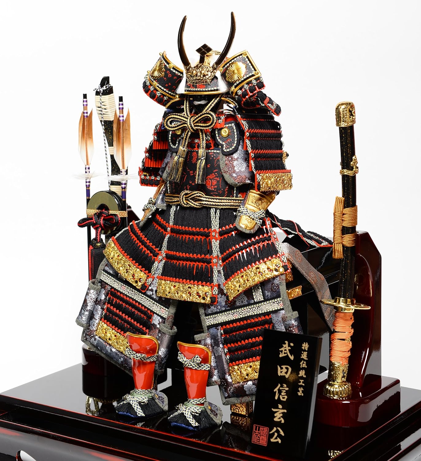 五月人形 ギフト プレゼント ご褒美 鎧ケース飾り 武将兜 6号武田信玄公鎧ケース伏見屋監修 B01mr3id85 オルゴール付ケース 人形の伏見屋