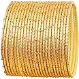 Touchstone Colorful Bangle Collection Indian Bollywood Exclusive Golden Glaze Exotic Textured Colorful Designer Jewelry Bangle Bracelets Set of 24 for Women.