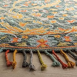 SAFAVIEH Aspen Collection 7' Round Olive / Rust