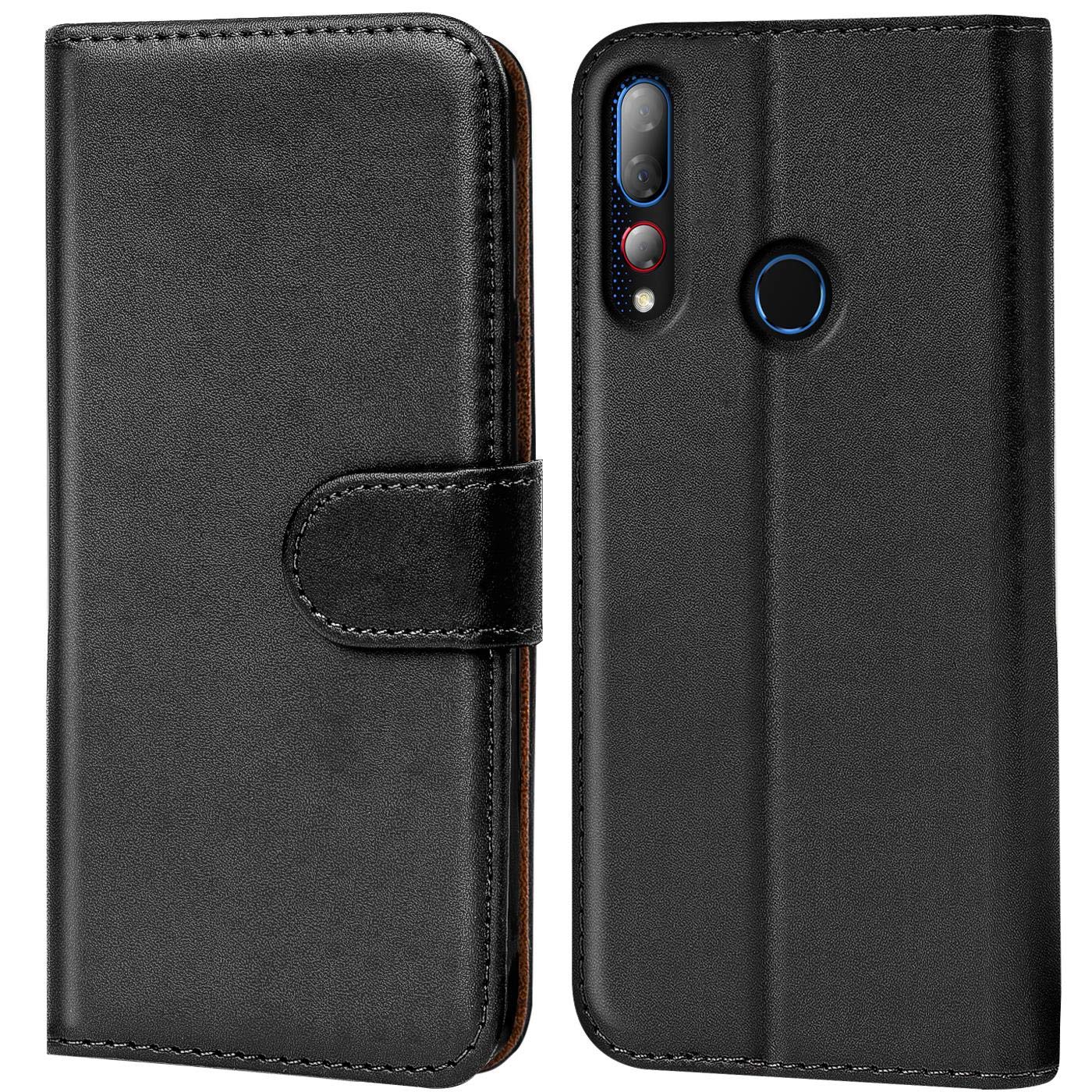 Verco Wallet Case for HTC Desire 19+ Book Cover with Magnetic Closure compatible with HTC Desire 19 Plus Flip Case with Card Slots Faux Leather - Black