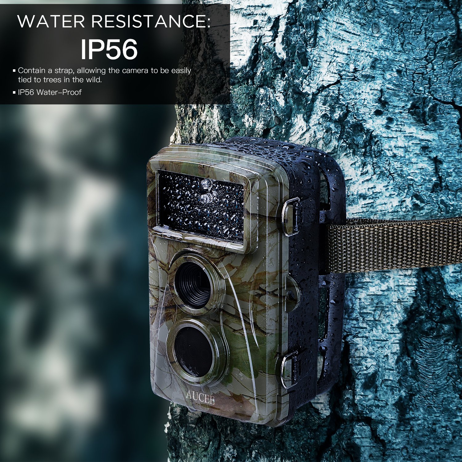 AUCEE Hunting Camera, 12MP 1080P Full HD Trail Camera Infrared Wildlife