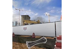 ShadeMart 8' x 50' White Fence Privacy Screen Windscreen Shade Fabric Cloth HDPE, 90% Visibility Blockage, with Grommets, Heavy Duty Commercial Grade, Cable Zip Ties Included (We Customize Size)