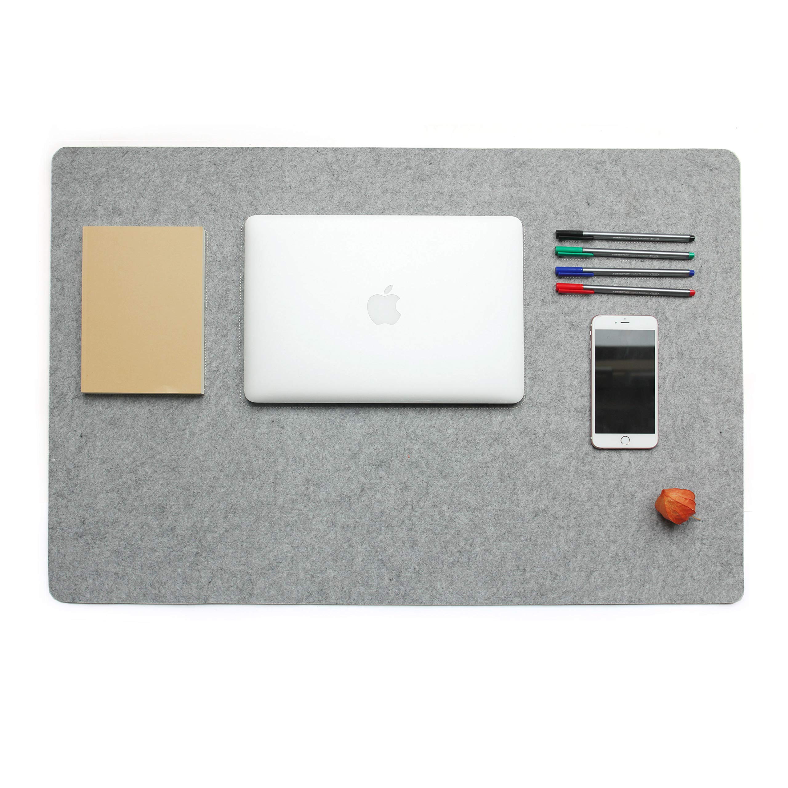 LuckySign Desk Mat with Non-Slip Coating, 54x80cm - Grey