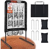 Pitching Net, 9 Hole Baseball & Softball Pitching Net with Strike Zone, Adjustable Pitching Target with 9 Pocket Design