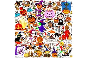 DOTHRAYAN Halloween Stickers, 100Pcs Halloween Pumpkin Theme Stickers Bulk, Vinyl Waterproof Halloween Holiday Party Sticker, Halloween Holiday Gifts for Kids Teens Adults
