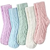 Avisky Fuzzy Socks for Women, 5 Pairs Fuzzy Socks Winter, Soft Cozy Fluffy Slipper for Women Winter Plush Sock Sleeping