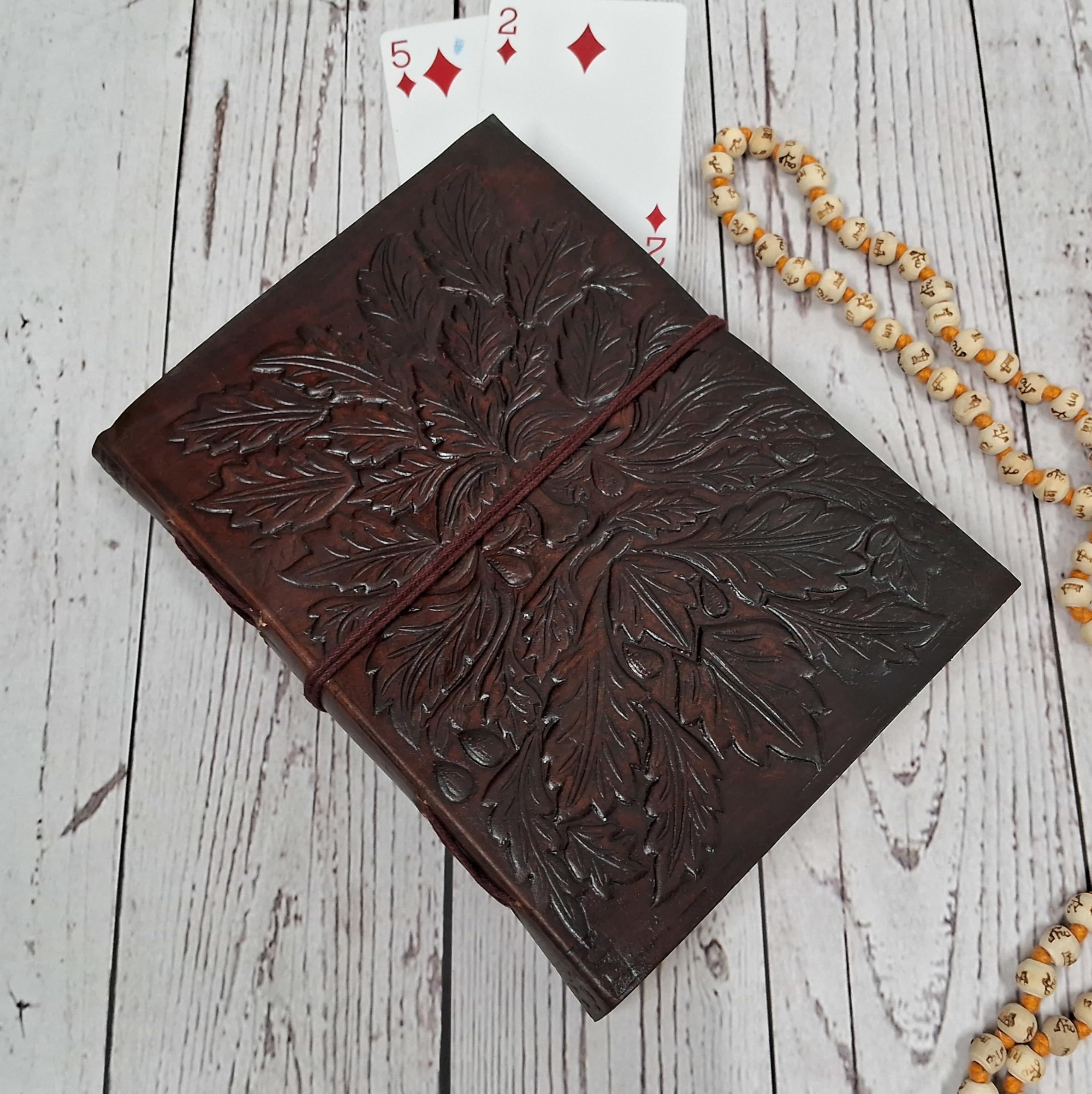 Purpledip Leather Diary 'Bacchus, The God Of Celebration': Handmade Journal (10510)