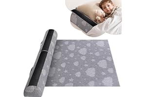 KOHENTACT Bed Rail Bumpers for Toddlers with Pad 2PCS - Foam Foldable Bed Bumper Guard with Dual Non-Slip Pads Waterproof Washable Soft Removable Cover Safe Bed Rail for Toddlers, Kids Senior