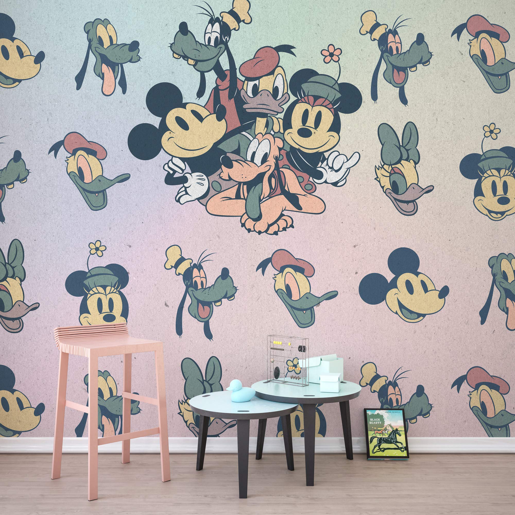 Komar Disney Fleece Photo Wallpaper Mickey Fab5 Size: 300 x 280 cm (Width x Height), Width 50 cm (Width x Height), Wall Mural, Decoration, Wall Covering, Children's Room, Bedroom DX6-023, Colourful