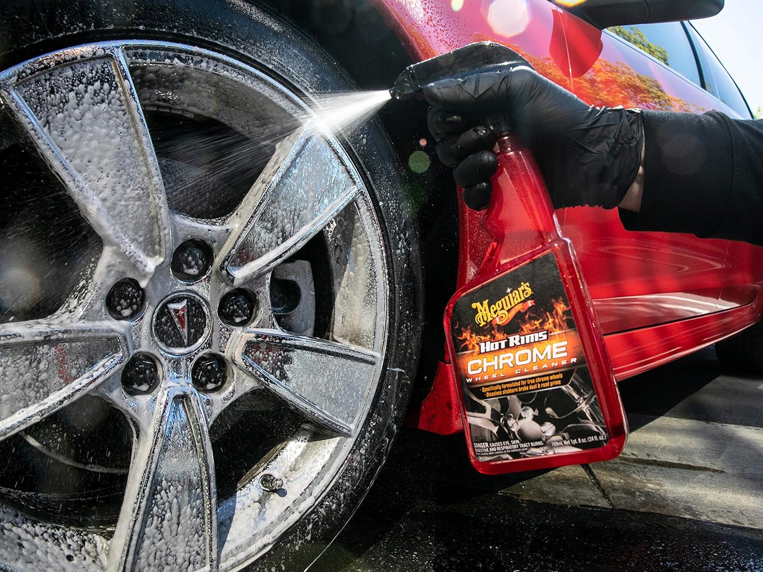 Meguiar's G19124 Hot Rims Chrome Wheel Cleaner, 24 Fluid Ounces: Automotive