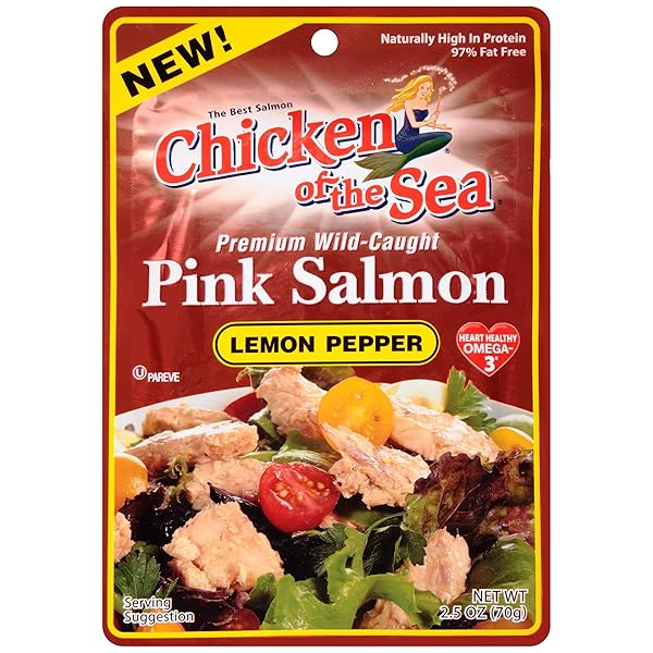 CHICKEN OF THE SEA SKINLESS BONELESS PINK SALMON IN LEMON PEPPER POUCH, 2.5 OUNCE