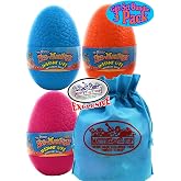 Matty's Toy Stop Schylling Sea-Monkeys Instant Life Mystery Eggs Blue, Pink &amp; Orange Gift Set Bundle with Bonus Storage Bag - 3 Pack