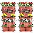VIVOSUN 5 Tier Vertical Gardening Stackable Planter For Strawberries Flowers Herbs Vegetables Brown