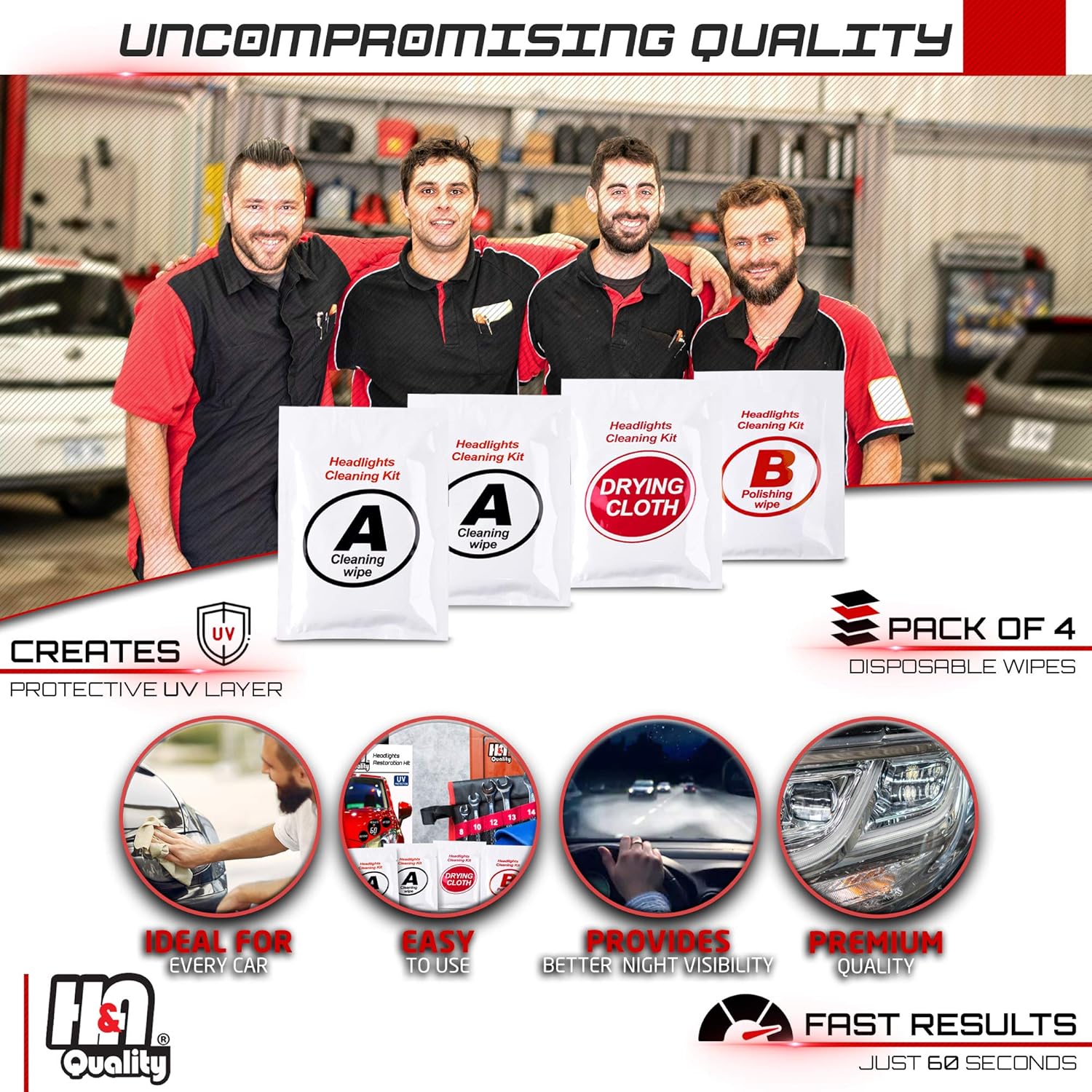 Lighting Assemblies & Accessories H&A QUALITY Headlight Restoration Kit