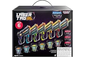 Squad Hero Set of 6 Rechargeable Laser Tag for Kids Teens & Adults - Boys Gifts - Blasters & Vest Sensors - Fun Ideas Age 8+ Year Old Toys - Lazer Teen Boy Game Boys & Girls Outdoor Teenage Activities