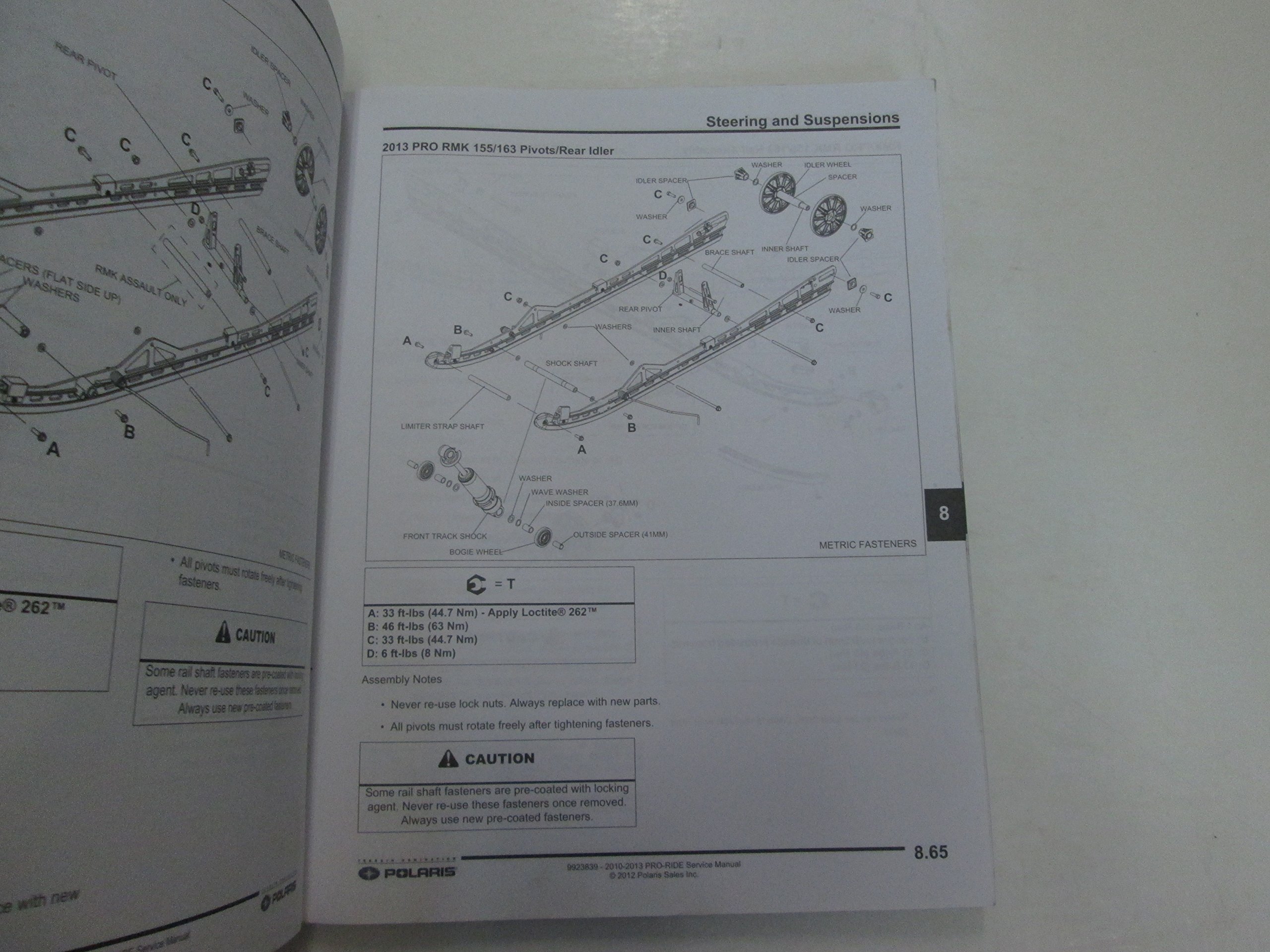 2010 2013 Polaris Pro-Ride Snowmobile Service Repair Manual WORN STAINED  FACTORY: Polaris: Amazon.com: Books