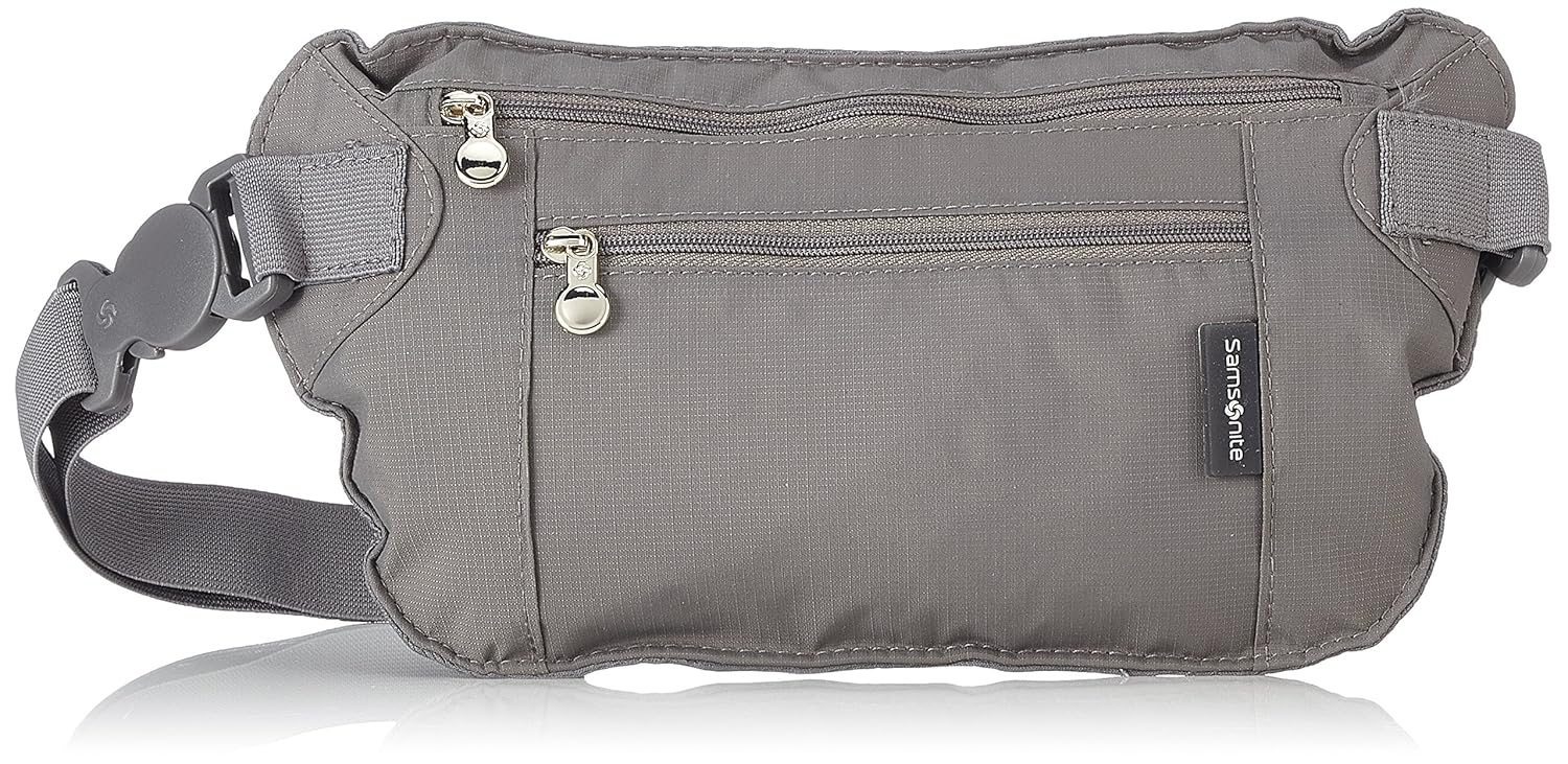 Samsonite Double Pocket Money Belt Cinturón de dinero Gris Gris