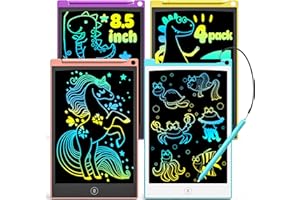 TECJOE 4 Pack LCD Writing Tablet, 8.5 Inch Colorful Doodle Board Drawing Tablet for Kids, Kids Travel Games Activity Learning