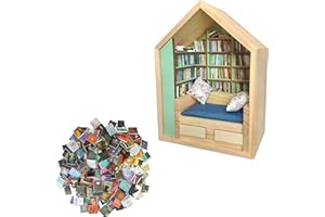Anxiety Bookshelf Mini Books 270 Pcs, Mini Bookshelf Ornament Shake Away Your Anxiety, Mini Book Shelf Decor for Home Office 