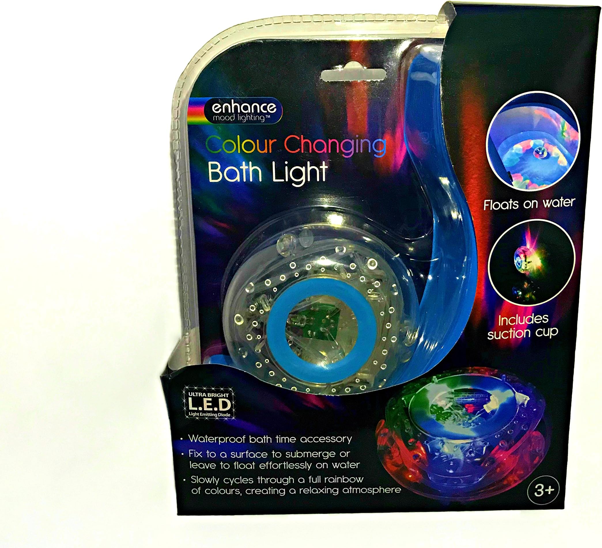 Colour Changing Bath Light - with suction cup Floats on water Creates a relaxing atmosphere