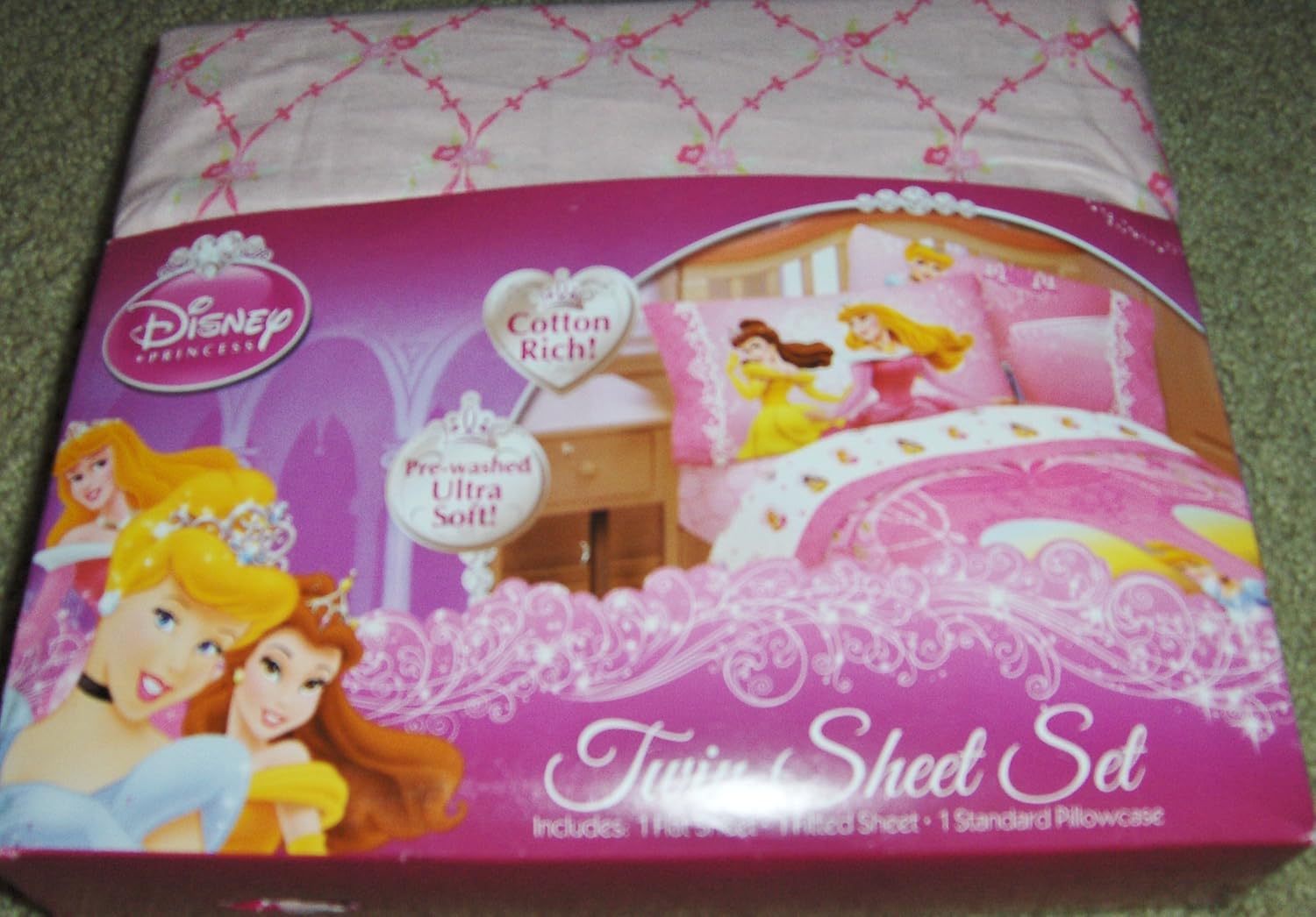 Amazon Com Disney Princess Princesses Welcome To My Castle Twin Size 3 Piece Sheet Set Cotton Rich Home Kitchen