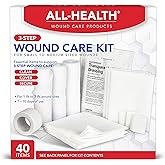 All Health Wound Care Kit &amp; First Aid Kit, Everyday Essentials, 40 Pieces | For Small to Medium Sized Wounds, Professional Use for Car, Home, Camping, Hiking and More.