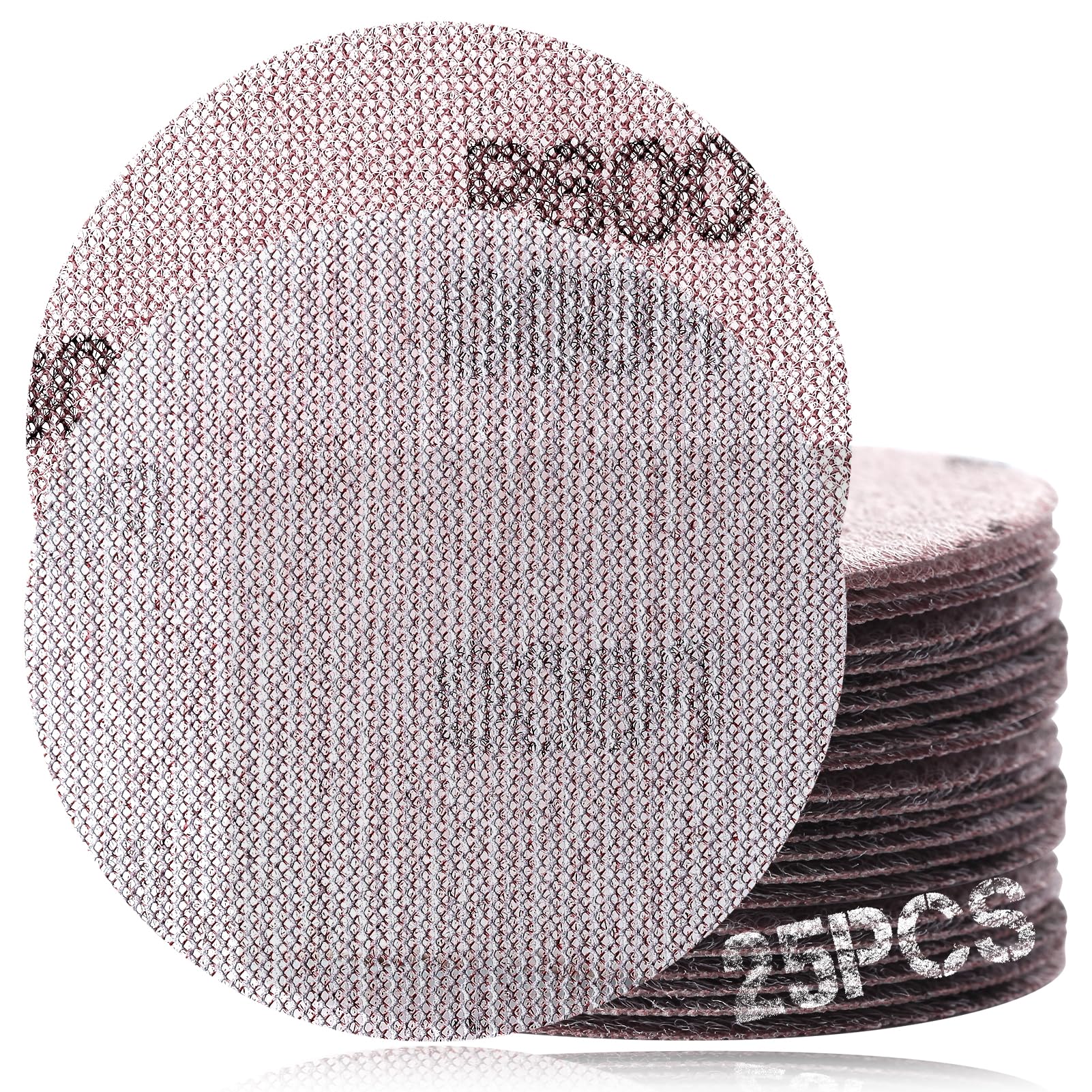 SPEEDWOX 3-Inch 600 Grit Mesh Abrasive Dust Free Sanding Discs, Virtually Dust-Free, Box of 25 Discs, Sanding Discs Hook And Loop For Metal, Wood, Composites, Stock Removal, And Fine Finishing
