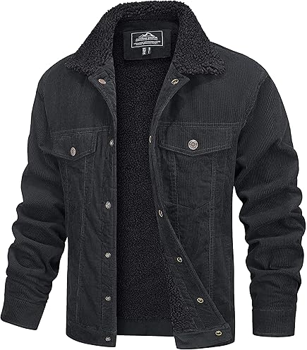 thumbnail image 2 of Men's Vintage Buckskin Suede Trucker Jacket - Dark Brown, Button-Down, Windproof Casual Coat 2 of 11