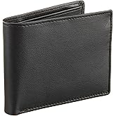 Perry Ellis Portfolio Men's Gramercy 100% Leather Slimfold Wallet With Bifold Closure, Black, One Size