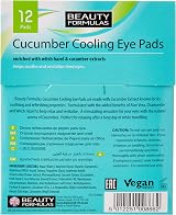 Beauty Formulas Cucumber Cooling Eye Pads 12 Pack Refresh Tired Eyes Reduce view 3