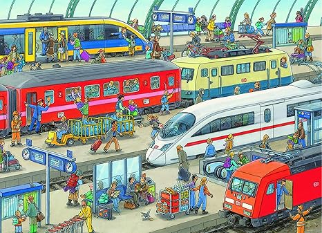 Ravensburger Puzzles Railway Station, Multi Color (60 Pieces)