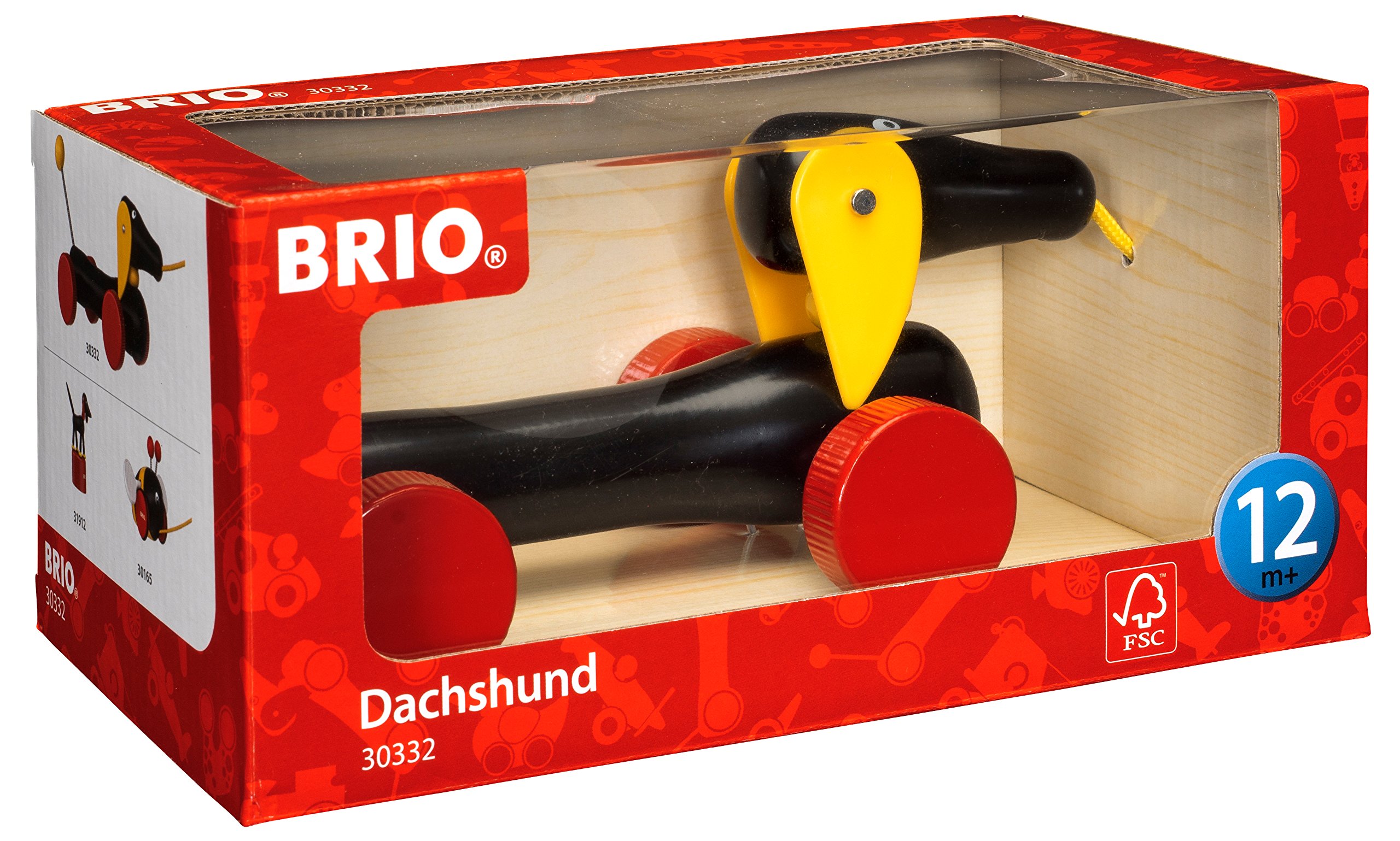 BRIO Infant & Toddler - Dachshund Sausage Dog Pull Along Toddler Toys for Ages 12 Months Up (Kids 1 Year Old)