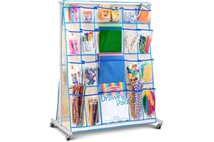 LC CRAFTS Craft Rolling Cart with Wheels - 40 Storage Pockets - Portable Organizer for Arts & Craft Supplies