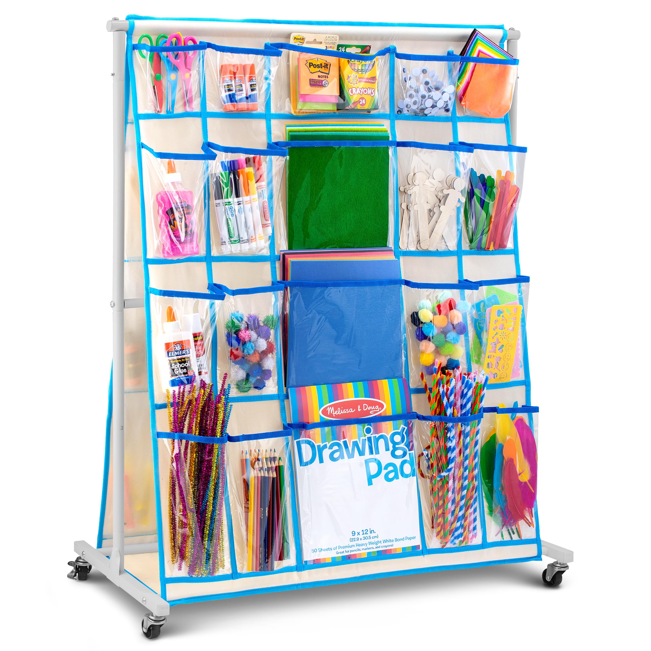 Photo 1 of Craft Rolling Cart with Wheels - 40 Storage Pockets - Portable Organizer for Arts & Craft Supplies