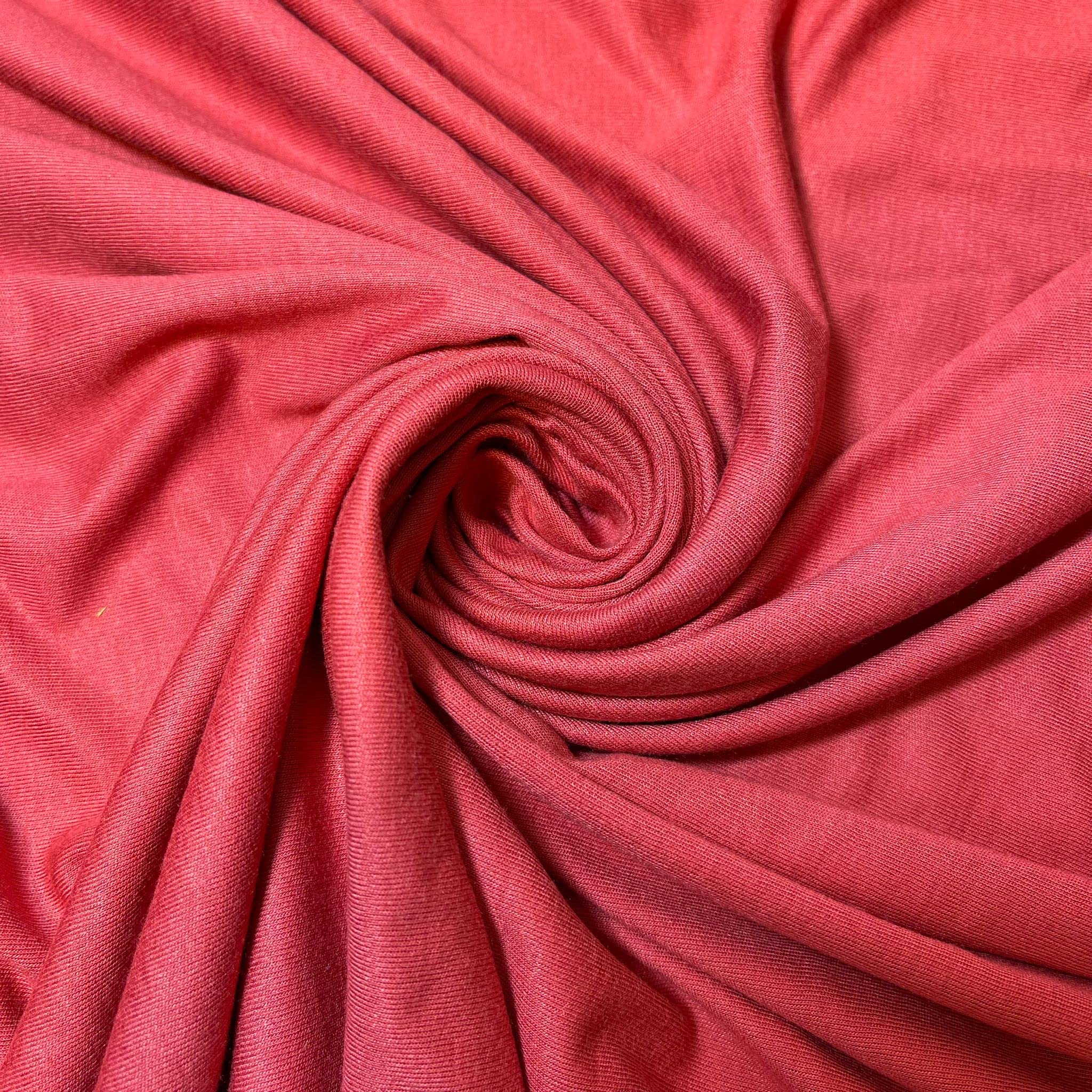 Soft Plain/Printed Cotton Jersey Stretch Knit T Shirt Baby Grow Craft Fabric Material 58'' - 150 cm Wide Sold As 1 Meter Pre - Cut Lengths (Coral #2) (LP101)