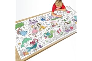 KangaToys Large Coloring Poster Ages 4 and Up Princess Theme 30 x 72 Inches Rolled Ideal Size for Parties and Group Activities